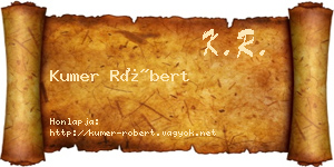 Kumer Róbert névjegykártya